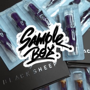 Black Sheep Tattoo Needles Sample Box featuring professional, sterilized tattoo needles for precise and smooth tattooing.